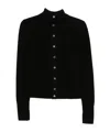 Carven Long-sleeved Knitted Cardigan In Blue