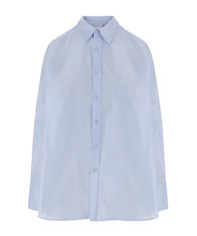 Carven Oversized Silk Shirt In Transparent