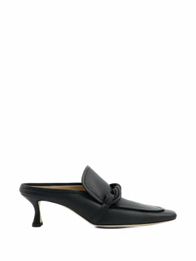 Carven Louis Knot-detail Leather Mules In Black