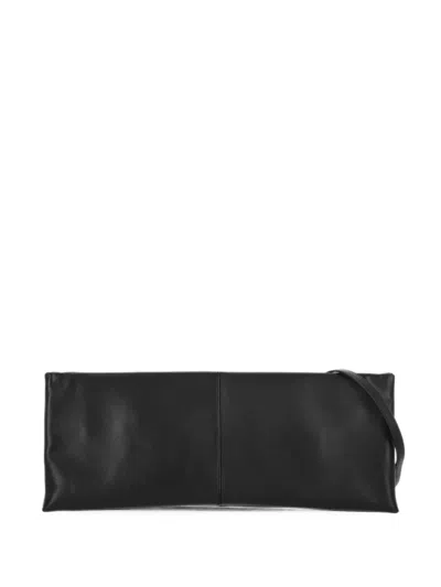 Carven Louise Leather Clutch Bag In Black