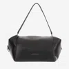 Carven Black Leather Shoulder Bag With Gold Accent