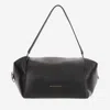 Carven Black Leather Shoulder Bag With Gold Accent In Black