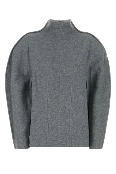 Carven Melange Grey Nylon-blend Oversized Sweatshirt
