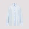 Carven Logo Embroidered Buttoned Shirt In Blue
