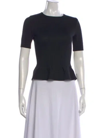 Pre-owned Carven Merino Wool Crew Neck Sweater In Black