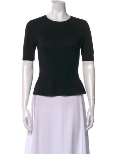 Pre-owned Carven Merino Wool Crew Neck Sweater In Black