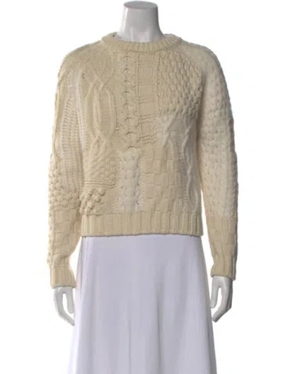 Pre-owned Carven Merino Wool Crew Neck Sweater In Neutral