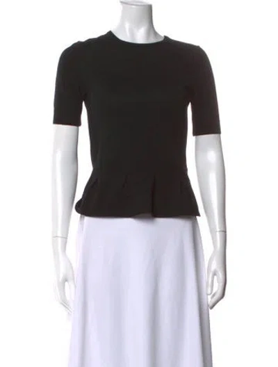 Pre-owned Carven Merino Wool Crew Neck Top In Black