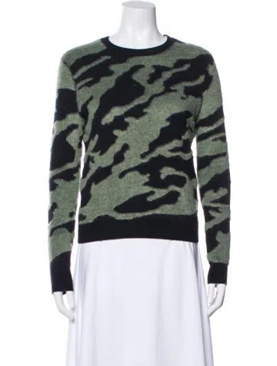 Pre-owned Carven Merino Wool Printed Sweater In Green