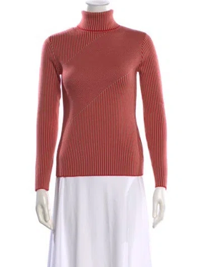 Pre-owned Carven Merino Wool Turtleneck Sweater In Red