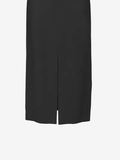 Carven Midi Acetate And Viscose Skirt In Black