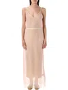 Carven Beige Open-back Slip Maxi Dress