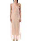 Carven Beige Open-back Slip Maxi Dress