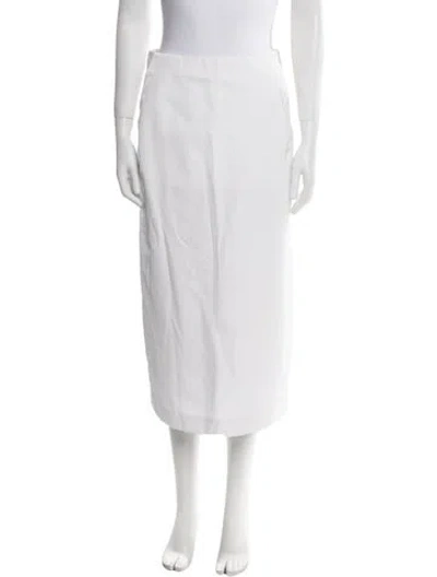 Pre-owned Carven Midi Length Skirt In White
