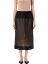 Carven Sheer Panelled Straight Midi Skirt