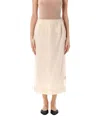 Carven Layered Midi Skirt In Beige