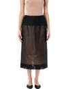 Carven Cotton Organdy Transparent Skirt In Black