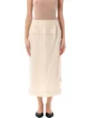 Carven Midi Skirt Double In Calico White