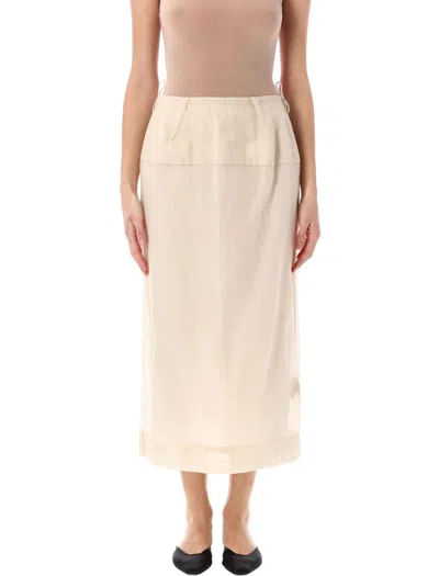 Carven Midi Skirt Double In Calico White
