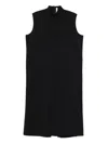 Carven Midi Sleeveless High-neck Dress In Black