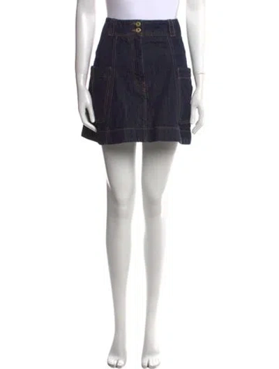 Pre-owned Carven Mini Skirt In Blue