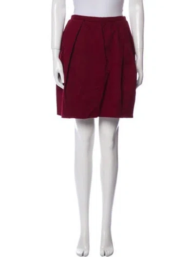 Pre-owned Carven Mini Skirt In Burgundy