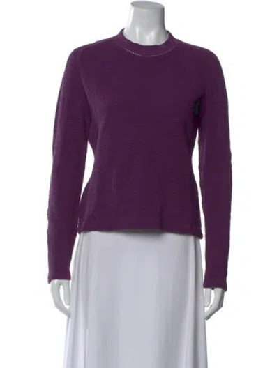 Pre-owned Carven Mock Neck Long Sleeve Top In Purple