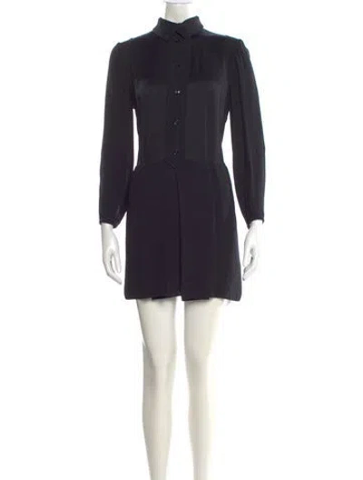 Pre-owned Carven Mock Neck Mini Dress In Black