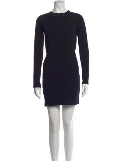 Pre-owned Carven Mock Neck Mini Dress In Black
