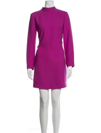Pre-owned Carven Mock Neck Mini Dress In Purple