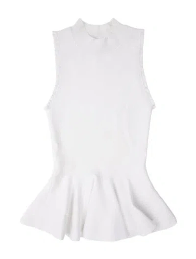 Pre-owned Carven Mock Neck Mini Dress In White