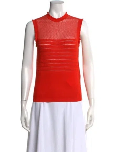 Pre-owned Carven Mock Neck Sweater In Orange