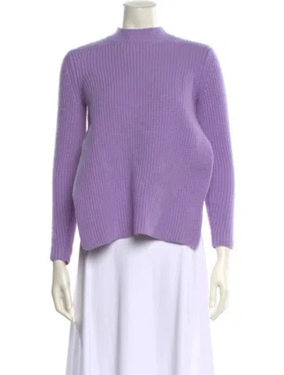Pre-owned Carven Mock Neck Sweater In Purple
