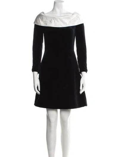 Pre-owned Carven Off-the-shoulder Mini Dress In Black