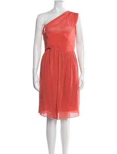 Pre-owned Carven One-shoulder Knee-length Dress W/ Tags In Red