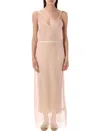 Carven Beige Open-back Slip Maxi Dress