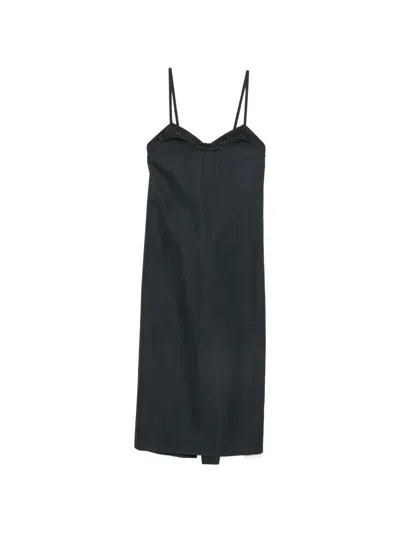 Carven Open-back Silk Midi Dress In Black