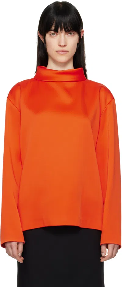 CARVEN ORANGE DOUBLE SATIN BLOUSE