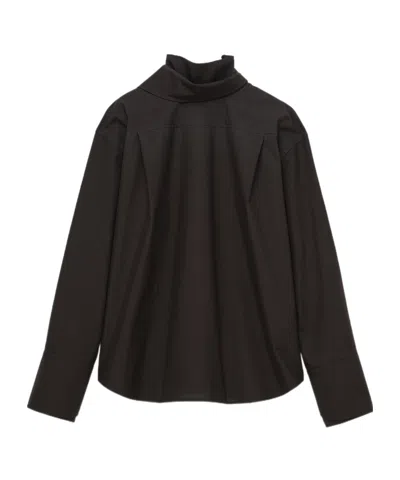 Carven Orchid Shirt In Light Shirting In Black