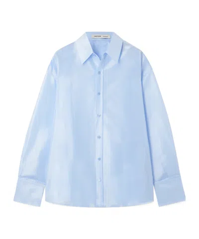 Carven Oversized Organza Shirt In Blue
