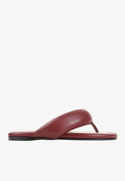 Carven Padded-straps Leather Sandals In Red