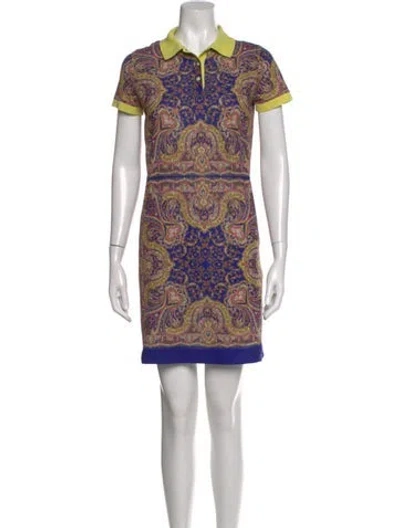 Pre-owned Carven Paisley Print Mini Dress In Blue