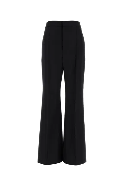 Carven Pantalone Evase In Lana Nera  Donna