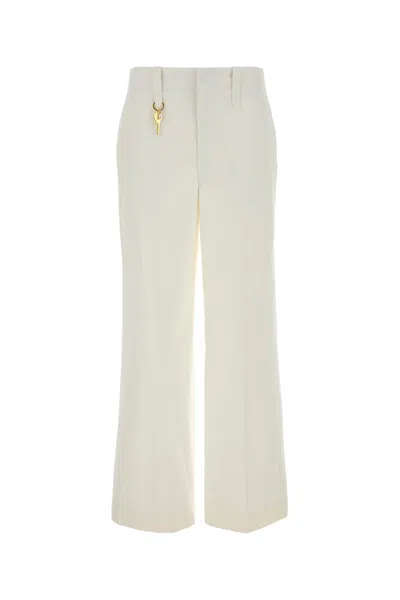 Carven Pantalone In Cotone Bianco Donna