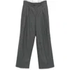 Carven Tailored Wide-leg Trousers In Anthracite Grey Wool In Grey