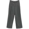 Carven Tailored Wide-leg Trousers In Anthracite Grey Wool In Grey