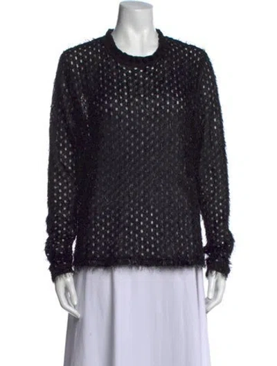 Pre-owned Carven Patterned Crew Neck Sweater In Black/metallic
