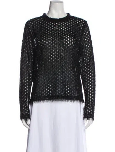 Pre-owned Carven Patterned Crew Neck Top In Black