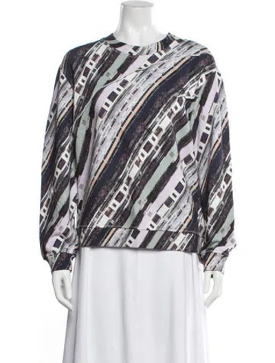 Pre-owned Carven Patterned Crew Neck Top In White