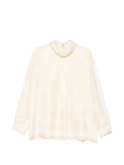 Carven Patterned High-neck Top In Neutral